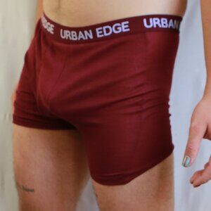 Urban Edge Maroon Red Cotton Polyester Boxer Brief Trunks 2XL